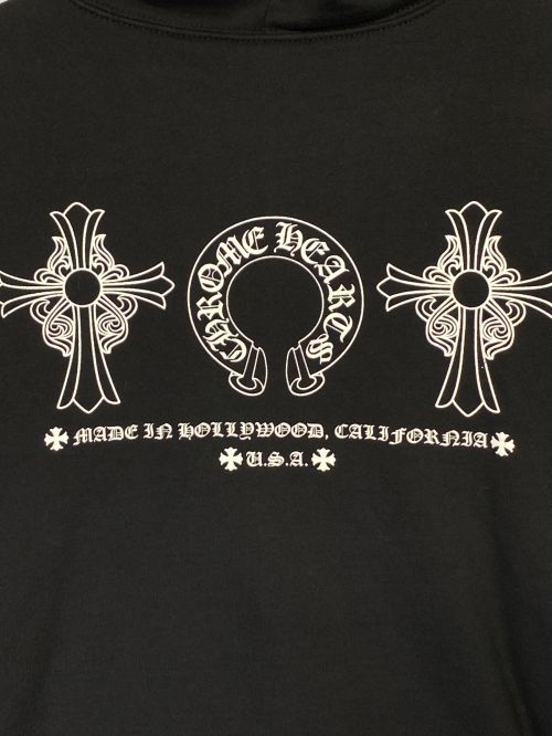 CHROME HEARTS（クロムハーツ）CHROME HEARTS (クロムハーツ) ホースシューロゴジップパーカー ブラック サイズ:Sの古着・服飾アイテム