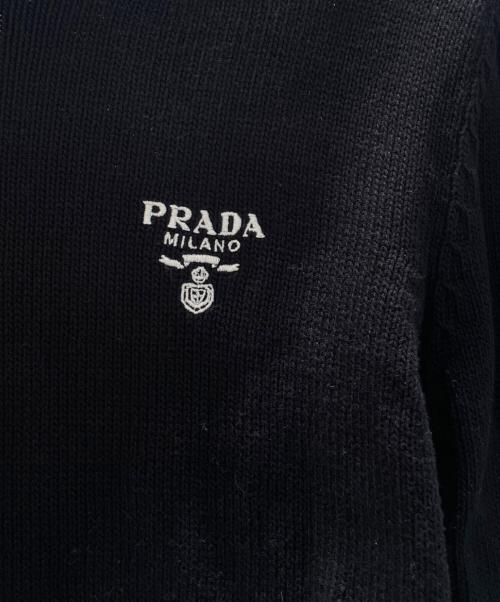 PRADA（プラダ）PRADA (プラダ) ロゴニット ホワイト×ブラック サイズ:36の古着・服飾アイテム