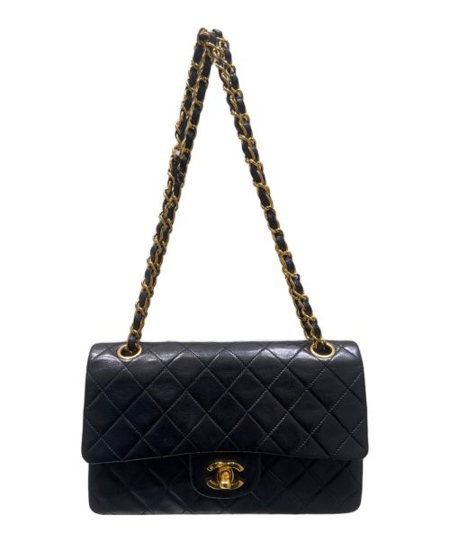 CHANEL（シャネル）CHANEL (シャネル) Wフラップチェーンショルダーバッグ ブラック サイズ:23の古着・服飾アイテム