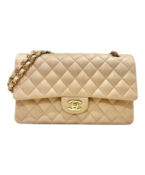 CHANEL（シャネル）CHANEL (シャネル) Wフラップチェーンショルダーバッグ マトラッセ25 A01112 ベージュの古着・服飾アイテム