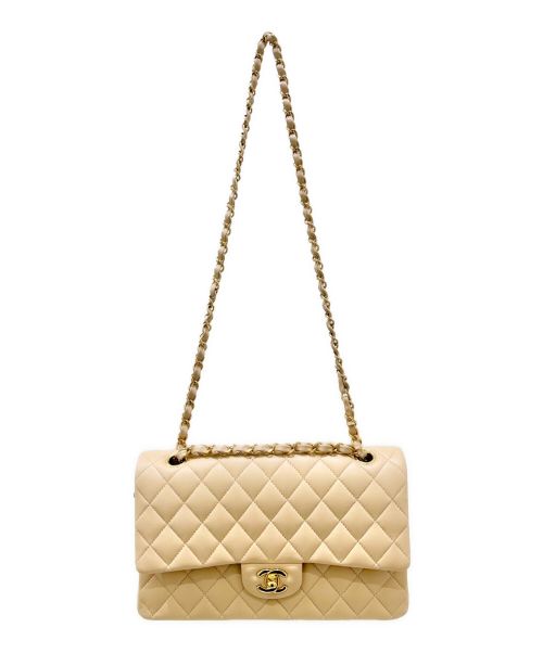 CHANEL（シャネル）CHANEL (シャネル) Wフラップチェーンショルダーバッグ マトラッセ25 A01112 ベージュの古着・服飾アイテム