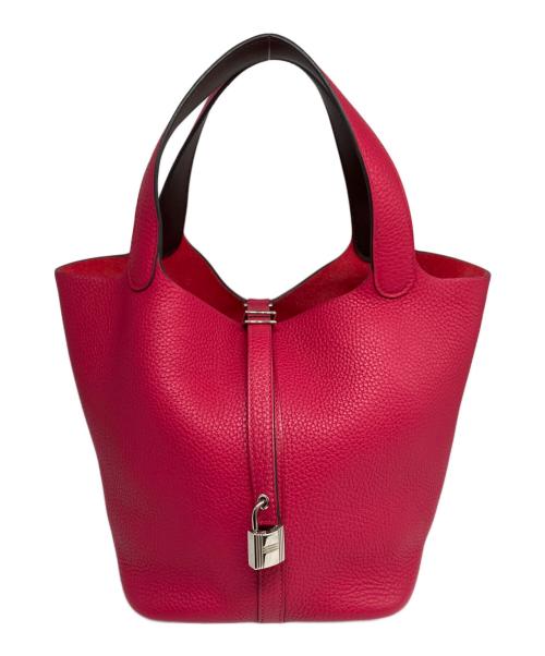 HERMES（エルメス）HERMES (エルメス) ピコタン ロック MM/シルバー金具/トリヨンクレマンス/フランボワーズ/ルージュセリエ/Z刻印 フランボワーズ/ルージュセリエ サイズ:MMの古着・服飾アイテム