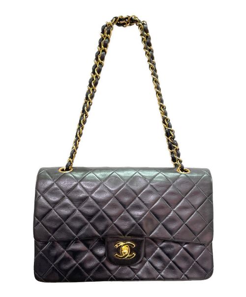 CHANEL（シャネル）CHANEL (シャネル) マトラッセ25 Wフラップ チェーンショルダーバッグ 	 ブラック サイズ:25の古着・服飾アイテム