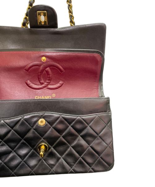 CHANEL（シャネル）CHANEL (シャネル) マトラッセ25 Wフラップ チェーンショルダーバッグ 	 ブラック サイズ:25の古着・服飾アイテム