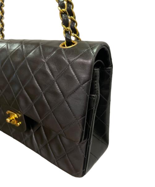 CHANEL（シャネル）CHANEL (シャネル) マトラッセ25 Wフラップ チェーンショルダーバッグ 	 ブラック サイズ:25の古着・服飾アイテム