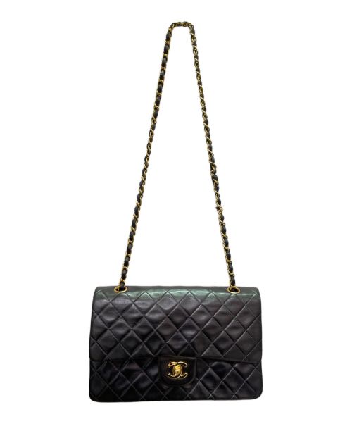 CHANEL（シャネル）CHANEL (シャネル) マトラッセ25 Wフラップ チェーンショルダーバッグ 	 ブラック サイズ:25の古着・服飾アイテム