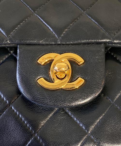 CHANEL（シャネル）CHANEL (シャネル) マトラッセ25 Wフラップチェーンショルダーバッグ ブラック サイズ:25の古着・服飾アイテム