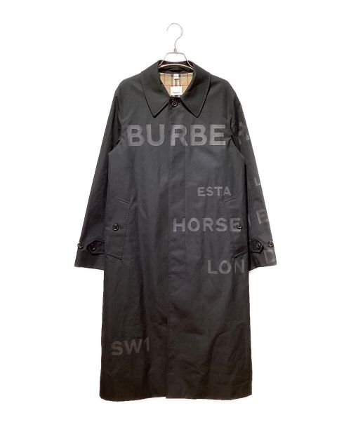 BURBERRY（バーバリー）BURBERRY (バーバリー) Horse Ferry Stencil Collar Coat（ホースフェリーステンカラーコート） ブラック サイズ:44の古着・服飾アイテム