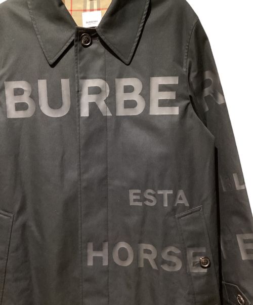 BURBERRY（バーバリー）BURBERRY (バーバリー) Horse Ferry Stencil Collar Coat（ホースフェリーステンカラーコート） ブラック サイズ:44の古着・服飾アイテム