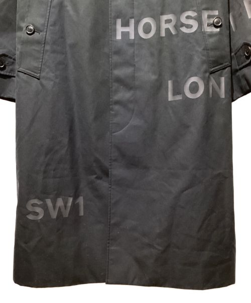 BURBERRY（バーバリー）BURBERRY (バーバリー) Horse Ferry Stencil Collar Coat（ホースフェリーステンカラーコート） ブラック サイズ:44の古着・服飾アイテム