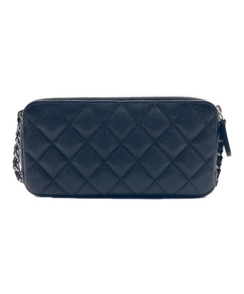 CHANEL（シャネル）CHANEL (シャネル) マトラッセ ダブルフェイス チェーンウォレット ブラックの古着・服飾アイテム