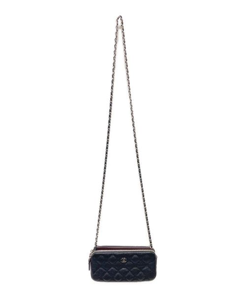 CHANEL（シャネル）CHANEL (シャネル) マトラッセ ダブルフェイス チェーンウォレット ブラックの古着・服飾アイテム