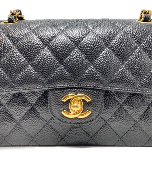 CHANEL（シャネル）CHANEL (シャネル) Wフラップチェーンショルダーバッグ ブラック サイズ:23の古着・服飾アイテム