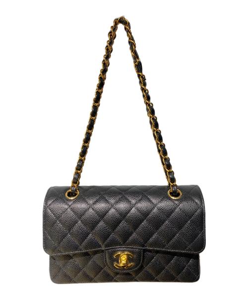 CHANEL（シャネル）CHANEL (シャネル) Wフラップチェーンショルダーバッグ ブラック サイズ:23の古着・服飾アイテム