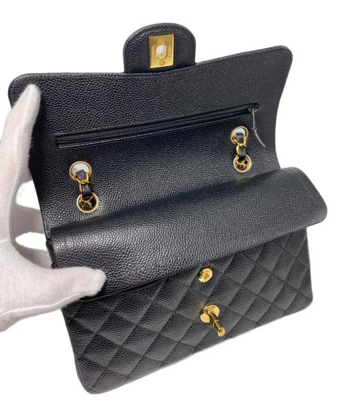 CHANEL（シャネル）CHANEL (シャネル) Wフラップチェーンショルダーバッグ ブラック サイズ:23の古着・服飾アイテム