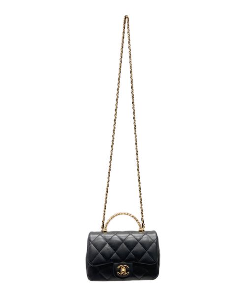 CHANEL（シャネル）CHANEL (シャネル) マトラッセ トップハンドルチェーンショルダーバッグ ブラックの古着・服飾アイテム