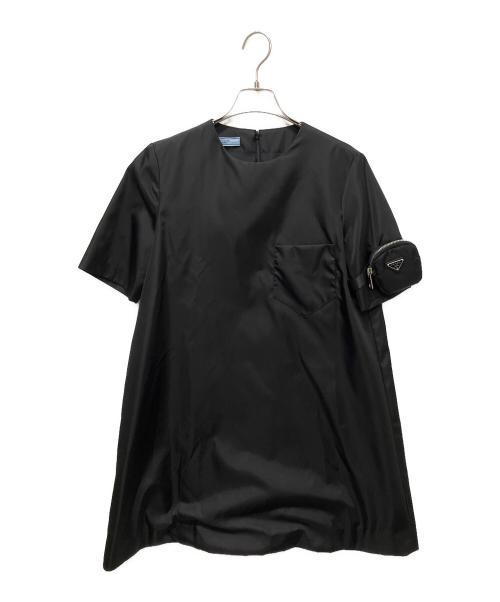 PRADA（プラダ）PRADA (プラダ) ポーチ付きリナイロンワンピース ブラック サイズ:SIZE40の古着・服飾アイテム