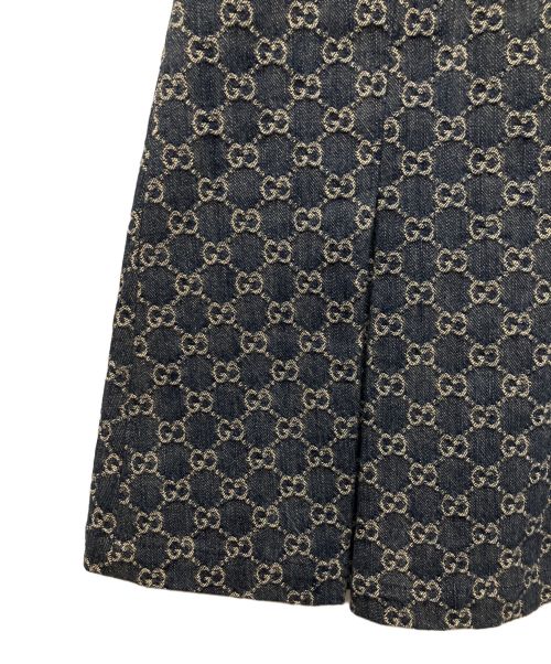 GUCCI（グッチ）GUCCI (グッチ) GG総柄 ウォッシュド オーガニックデニム スカート インディゴ サイズ:36の古着・服飾アイテム