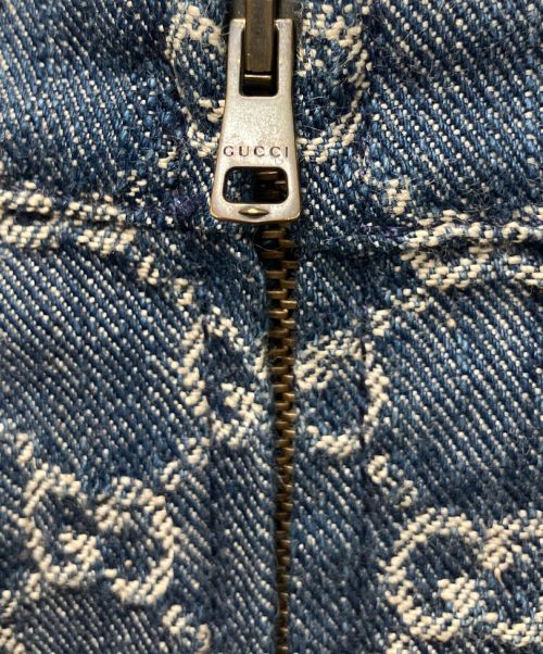 GUCCI（グッチ）GUCCI (グッチ) GG総柄 ウォッシュド オーガニックデニム スカート インディゴ サイズ:36の古着・服飾アイテム