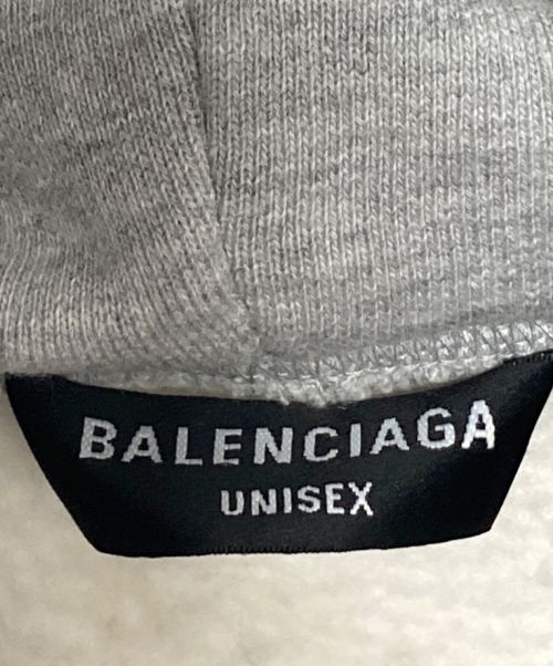 BALENCIAGA（バレンシアガ）BALENCIAGA (バレンシアガ) スリムワイドフィットロゴフーディー グレー サイズ:Lの古着・服飾アイテム