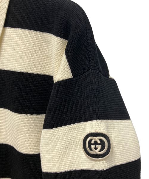 GUCCI（グッチ）GUCCI (グッチ) ボーダーニットワンピース ホワイト×ブラック サイズ:XSの古着・服飾アイテム