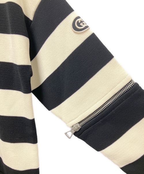 GUCCI（グッチ）GUCCI (グッチ) ボーダーニットワンピース ホワイト×ブラック サイズ:XSの古着・服飾アイテム
