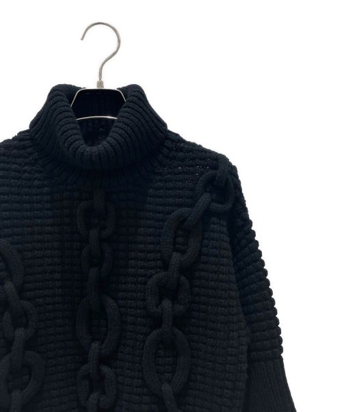 HERMES（エルメス）HERMES (エルメス) シェーヌダンクルタートルネックニット ブラック サイズ:34の古着・服飾アイテム