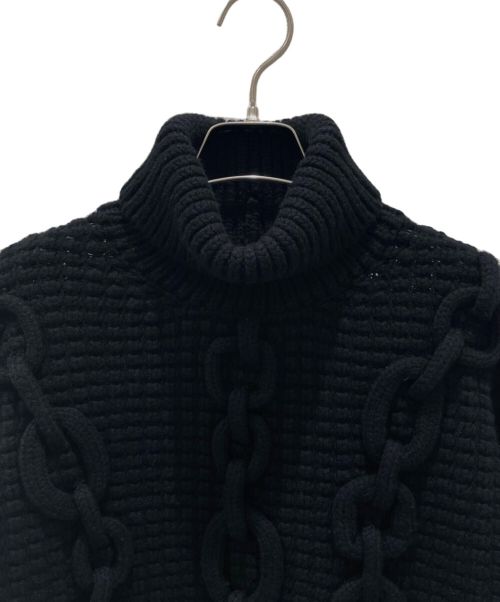 HERMES（エルメス）HERMES (エルメス) シェーヌダンクルタートルネックニット ブラック サイズ:34の古着・服飾アイテム