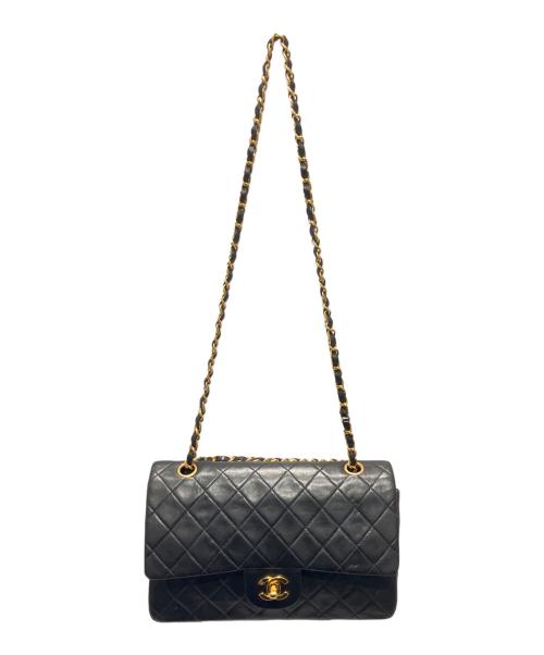 CHANEL（シャネル）CHANEL (シャネル) マトラッセ25/Wフラップチェーンショルダーバッグ ブラック サイズ:25の古着・服飾アイテム
