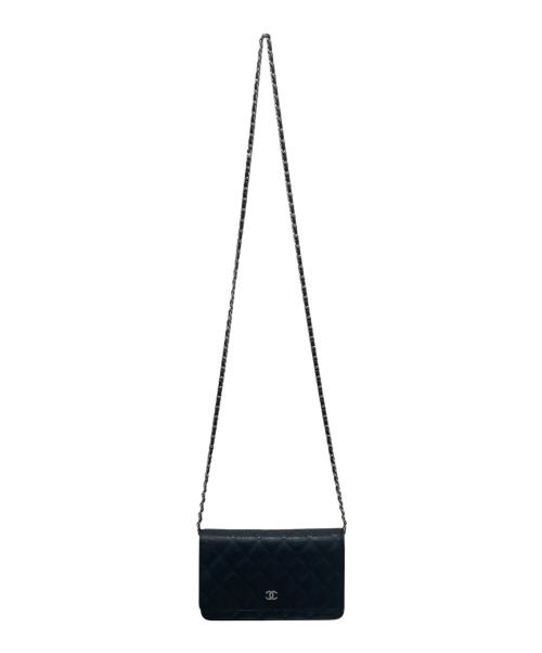 CHANEL（シャネル）CHANEL (シャネル) マトラッセ チェーンウォレット  ブラック×シルバー金具の古着・服飾アイテム