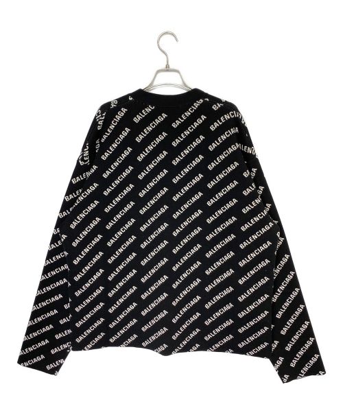 BALENCIAGA（バレンシアガ）BALENCIAGA (バレンシアガ) オールオーバーロゴカーディガン ブラック サイズ:2の古着・服飾アイテム