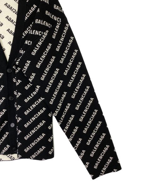 BALENCIAGA（バレンシアガ）BALENCIAGA (バレンシアガ) オールオーバーロゴカーディガン ブラック サイズ:2の古着・服飾アイテム
