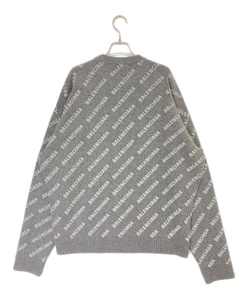BALENCIAGA（バレンシアガ）BALENCIAGA (バレンシアガ) オールオーバーロゴニット グレー サイズ:Lの古着・服飾アイテム