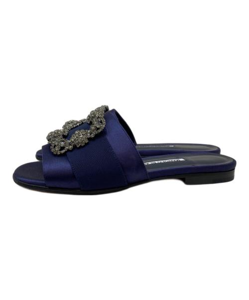 Manolo Blahnik（マノロブラニク）Manolo Blahnik (マノロブラニク) ハンギシ サンダル ネイビー サイズ:36の古着・服飾アイテム