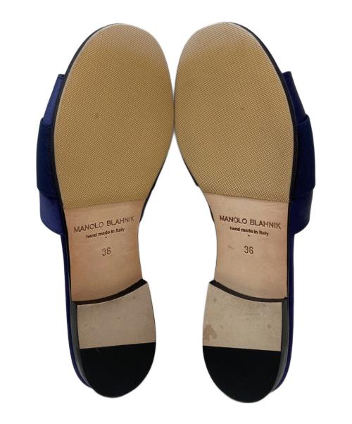 Manolo Blahnik（マノロブラニク）Manolo Blahnik (マノロブラニク) ハンギシ サンダル ネイビー サイズ:36の古着・服飾アイテム