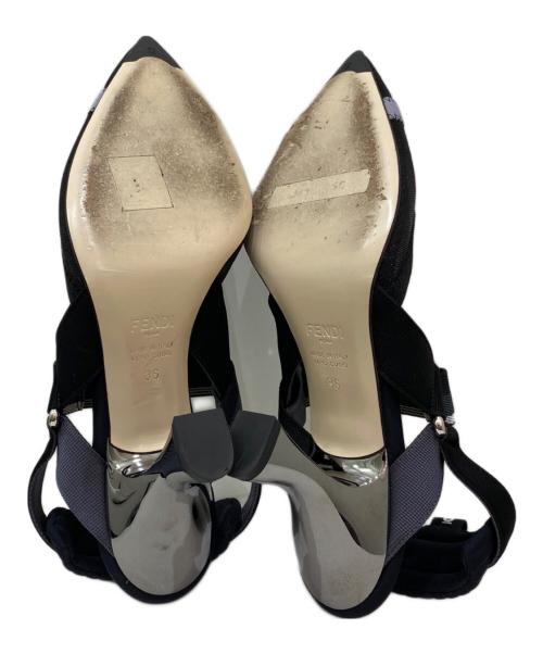 FENDI（フェンディ）FENDI (フェンディ) コリブリファブリックストラップパンプス ブラック サイズ:36の古着・服飾アイテム