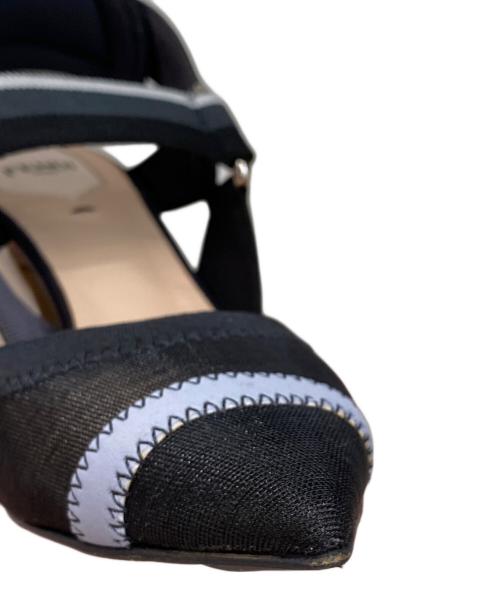 FENDI（フェンディ）FENDI (フェンディ) コリブリファブリックストラップパンプス ブラック サイズ:36の古着・服飾アイテム