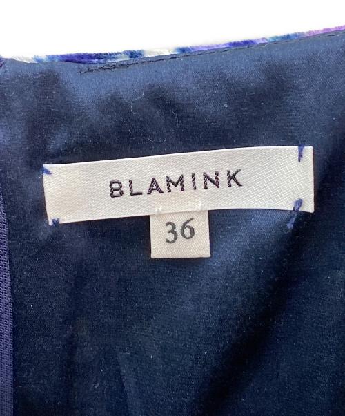 BLAMINK（ブラミンク）BLAMINK (ブラミンク) WINTER ベルベットフラワープリントドレス パープル サイズ:36の古着・服飾アイテム