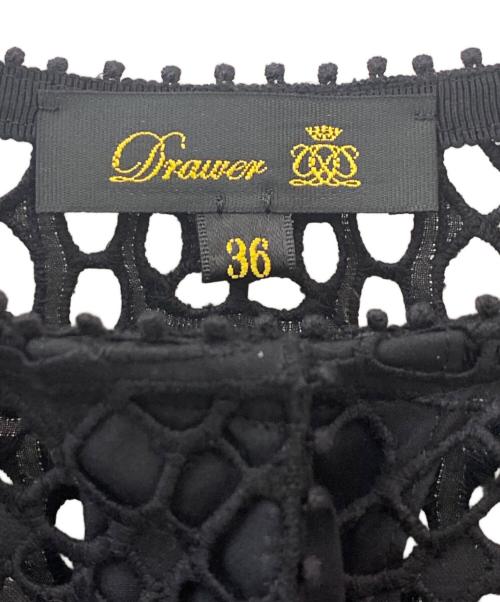 DRAWER（ドゥロワー）DRAWER (ドゥロワー) カットワークレースブラウス ブラック サイズ:36の古着・服飾アイテム