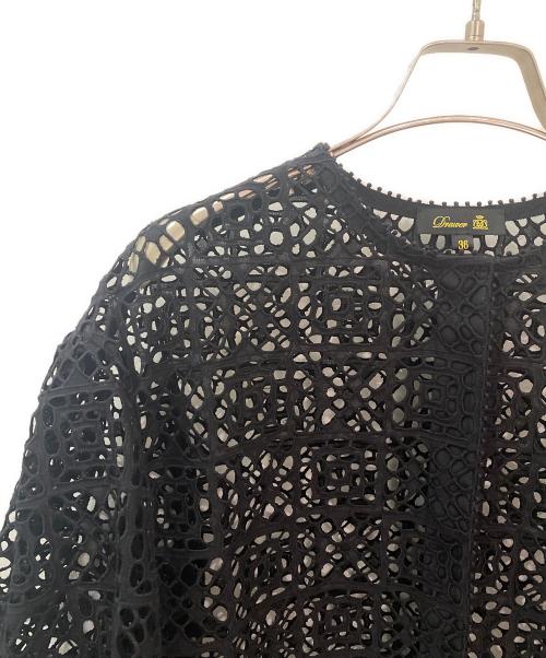 DRAWER（ドゥロワー）DRAWER (ドゥロワー) カットワークレースブラウス ブラック サイズ:36の古着・服飾アイテム