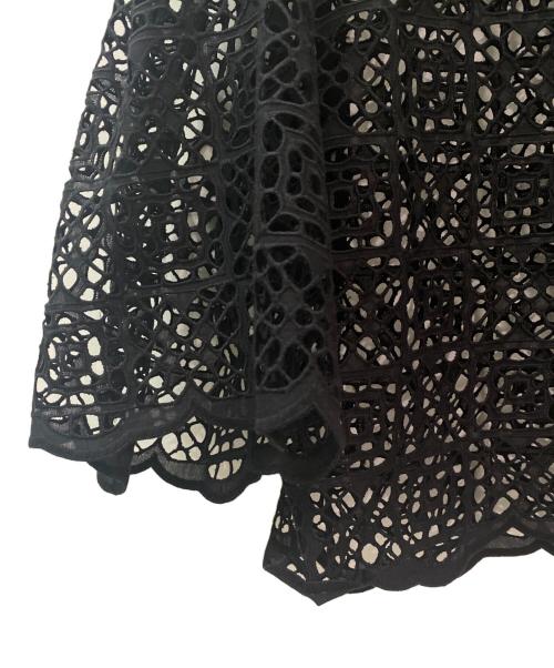 DRAWER（ドゥロワー）DRAWER (ドゥロワー) カットワークレースブラウス ブラック サイズ:36の古着・服飾アイテム