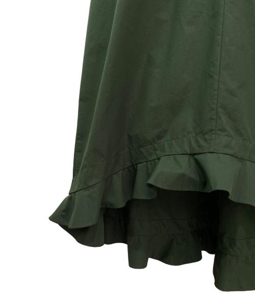 JIL SANDER（ジルサンダー）JIL SANDER (ジルサンダー) コットンタイプライターラッフルドレス グリーン サイズ:32の古着・服飾アイテム