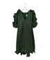 JIL SANDER（ジルサンダー）の古着「コットンタイプライターラッフルドレス」｜グリーン