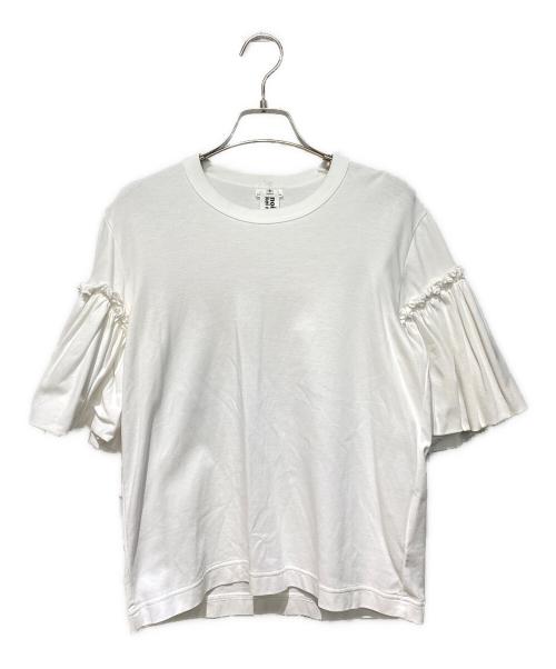 noir kei ninomiya（ノワール ケイ ニノミヤ）noir kei ninomiya (ノワール ケイ ニノミヤ) フリルアームTシャツ ホワイト サイズ:Sの古着・服飾アイテム