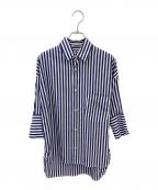 MADISON BLUEマディソンブルー）の古着「七分袖シャツブラウス」｜ホワイト×ブルー