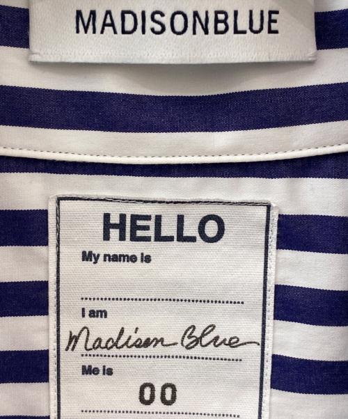 MADISON BLUE（マディソンブルー）MADISON BLUE (マディソンブルー) 七分袖シャツブラウス ホワイト×ブルー サイズ:00の古着・服飾アイテム
