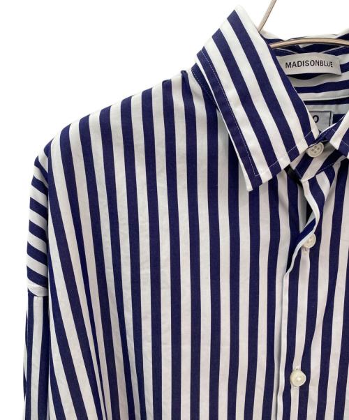 MADISON BLUE（マディソンブルー）MADISON BLUE (マディソンブルー) 七分袖シャツブラウス ホワイト×ブルー サイズ:00の古着・服飾アイテム
