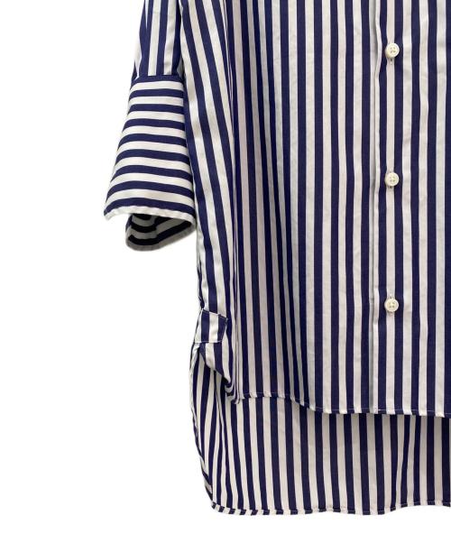 MADISON BLUE（マディソンブルー）MADISON BLUE (マディソンブルー) 七分袖シャツブラウス ホワイト×ブルー サイズ:00の古着・服飾アイテム