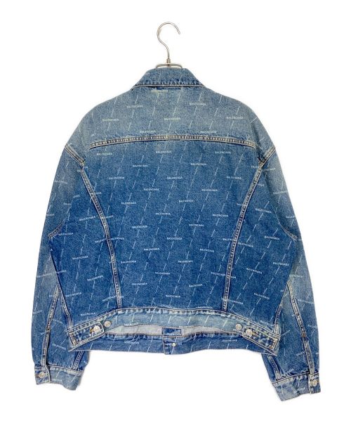 BALENCIAGA（バレンシアガ）BALENCIAGA (バレンシアガ) オールオーバーロゴデニムジャケット インディゴ サイズ:52の古着・服飾アイテム