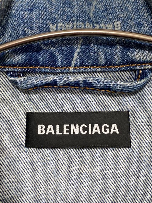 BALENCIAGA（バレンシアガ）BALENCIAGA (バレンシアガ) オールオーバーロゴデニムジャケット インディゴ サイズ:52の古着・服飾アイテム